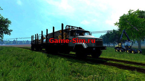 КрАЗ 6233 с прицепом для Farming Simulator 2015(есть авто подбор бревен)